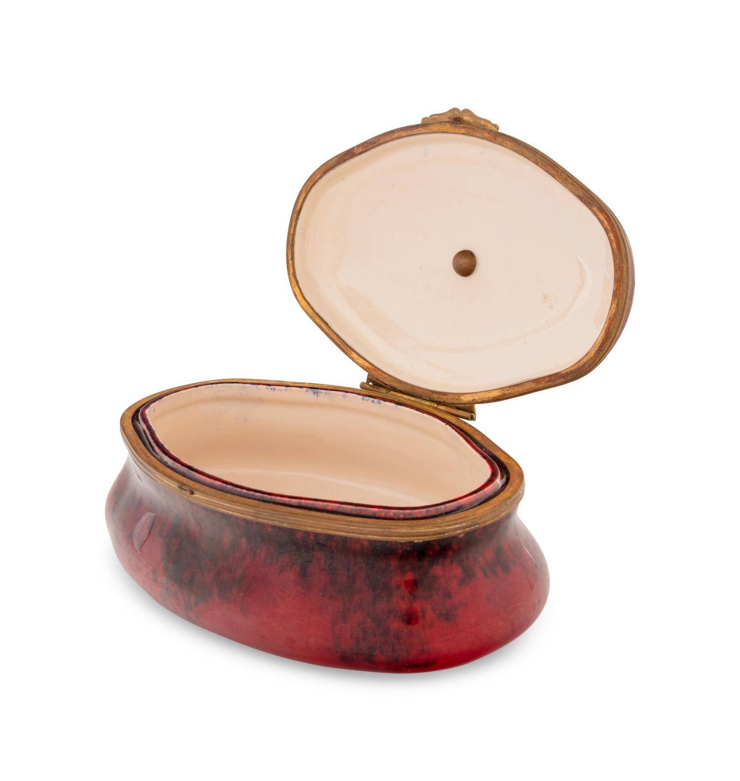A French Gilt Metal Mounted Porcelain Box