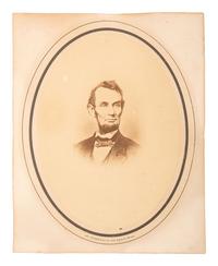 [LINCOLN, Abraham (1809-1865)]. A group of 2 photographs of Abraham Lincoln, incl. CDV by Mathew Brady.