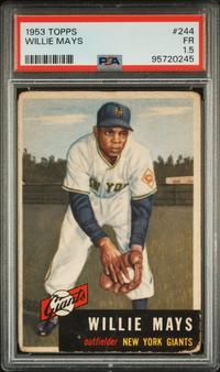 A 1953 Topps WIllie Mays Baseball Card No. 244 (PSA 1.5)