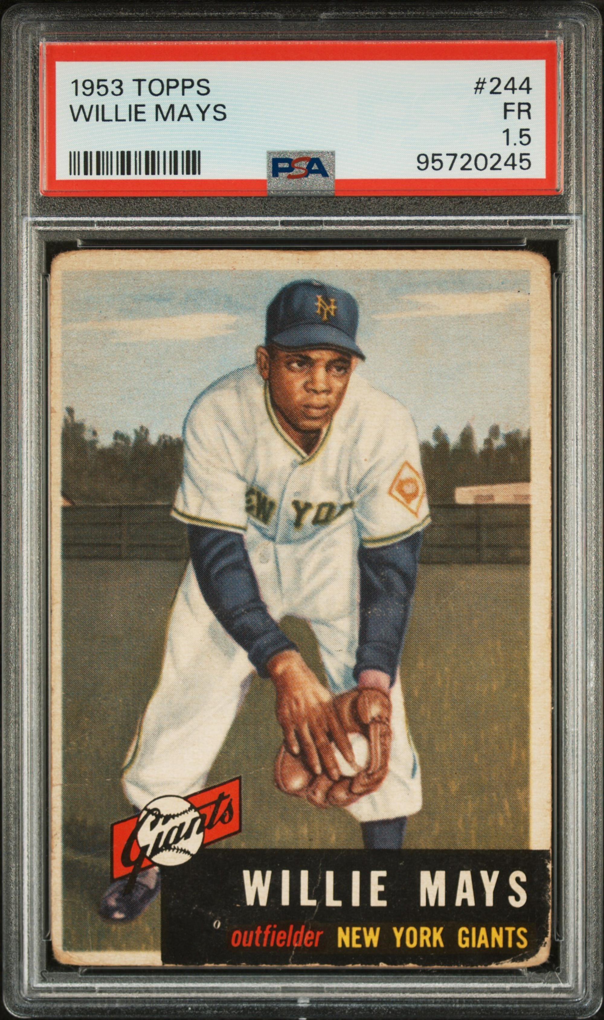 A 1953 Topps WIllie Mays Baseball Card No. 244 (PSA 1.5)