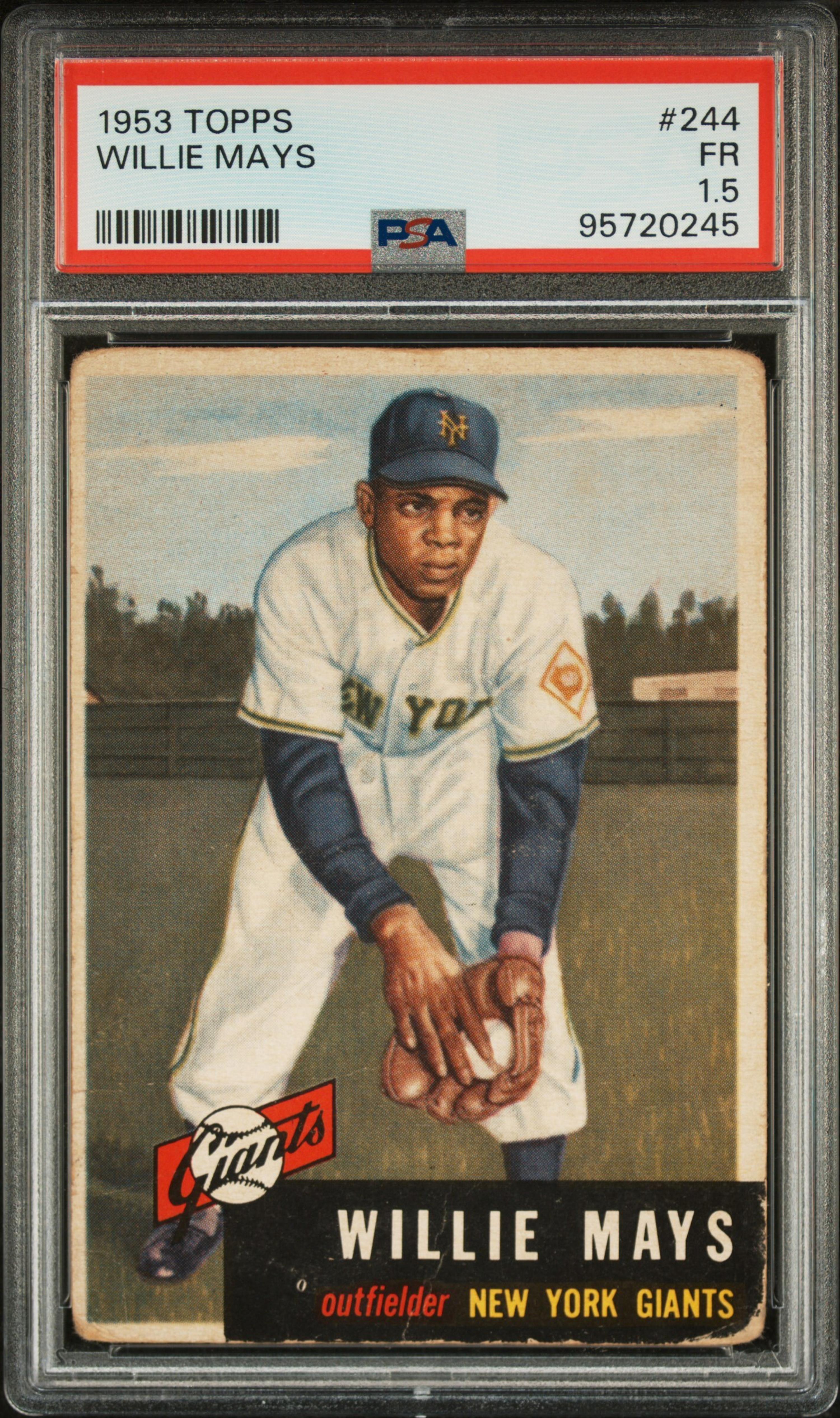 A 1953 Topps WIllie Mays Baseball Card No. 244 (PSA 1.5)