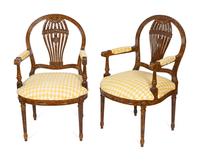 A Pair of Louis XVI Style Balloon Back Open Armchairs — 19TH/20TH CENTURY