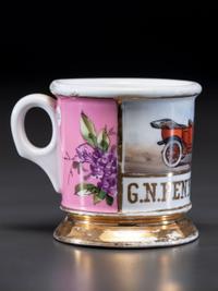 An Open Touring Car Porcelain Shaving Mug