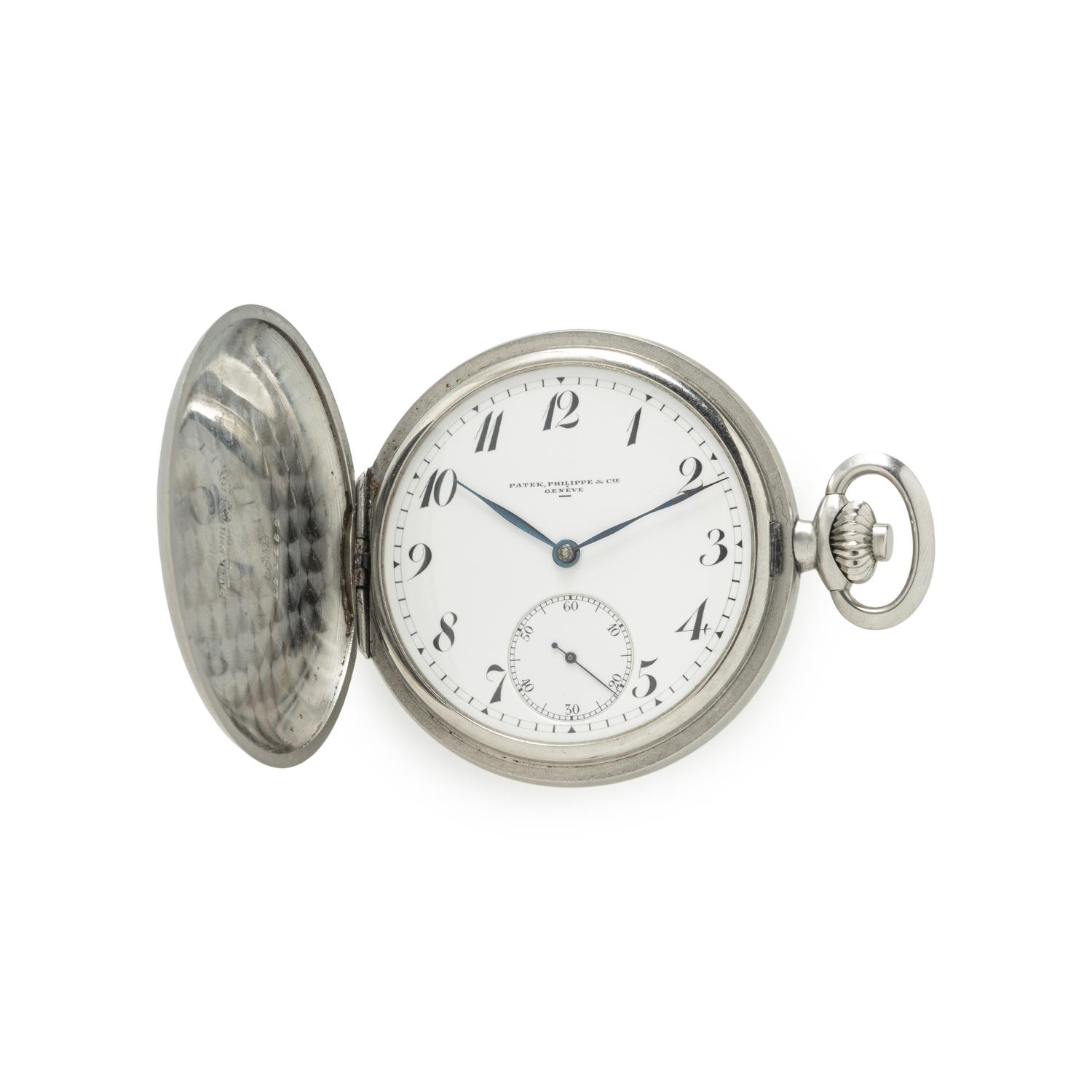 PATEK PHILIPPE, STAINLESS STEEL POCKET WATCH