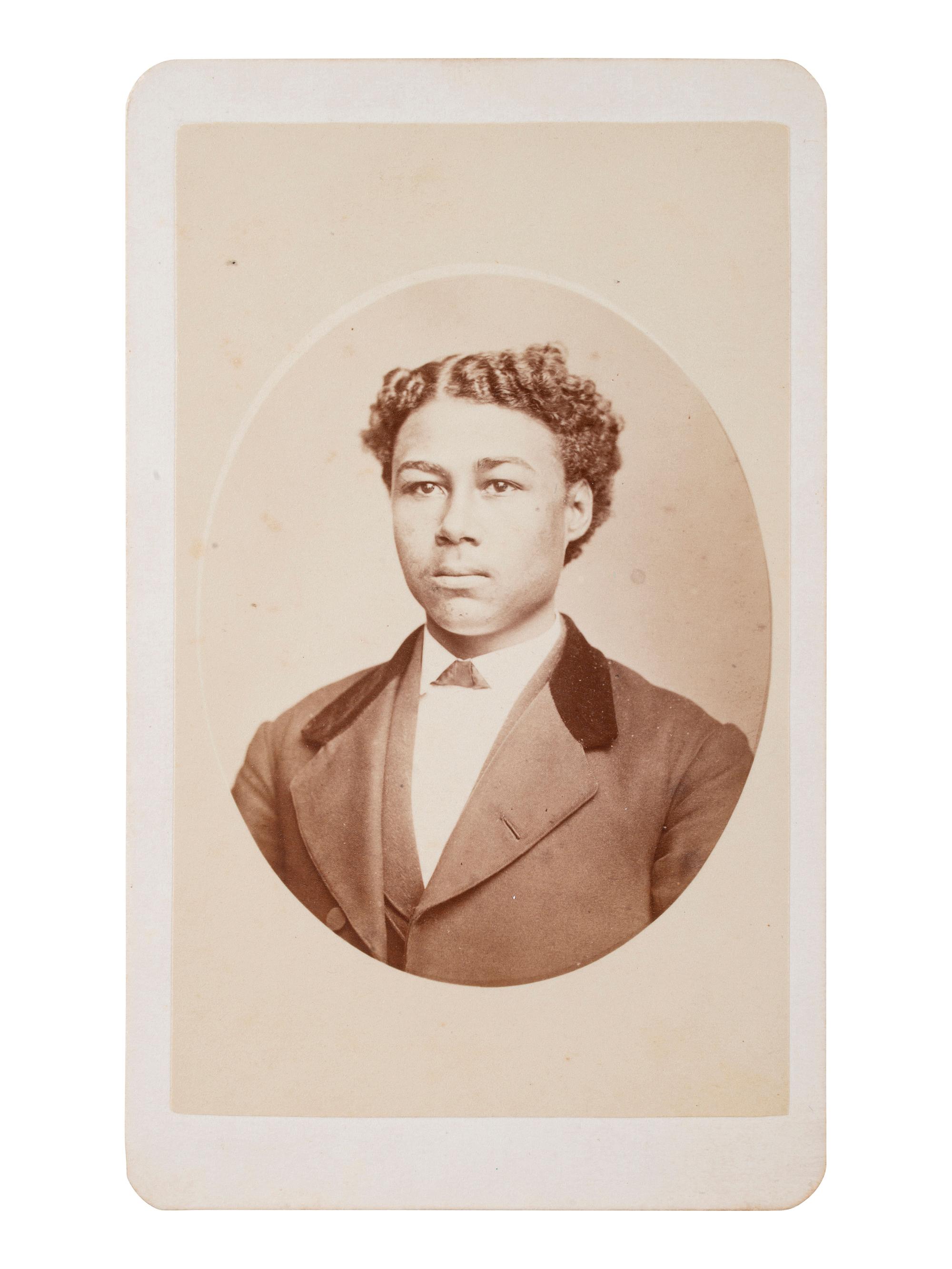 [AFRICAN AMERICANA - EDUCATION]. HOWE, C.L., photographer. CDV of African American educator Winfield Scott Montgomery as a teenager. Brattleboro, VT, ca 1873.