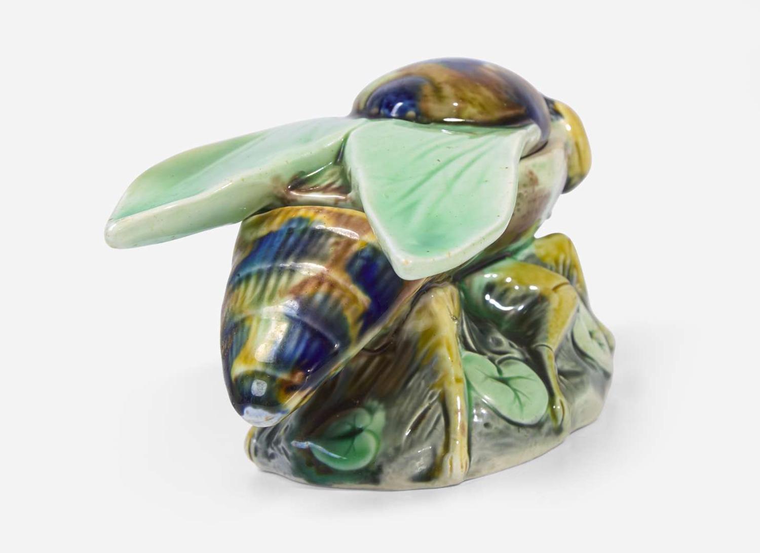 A Wedgwood Majolica Fly Match Box, UK, 1873
