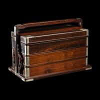 A Chinese Zitan Three-Tier Picnic Box, Tihe 紫檀三撞提盒