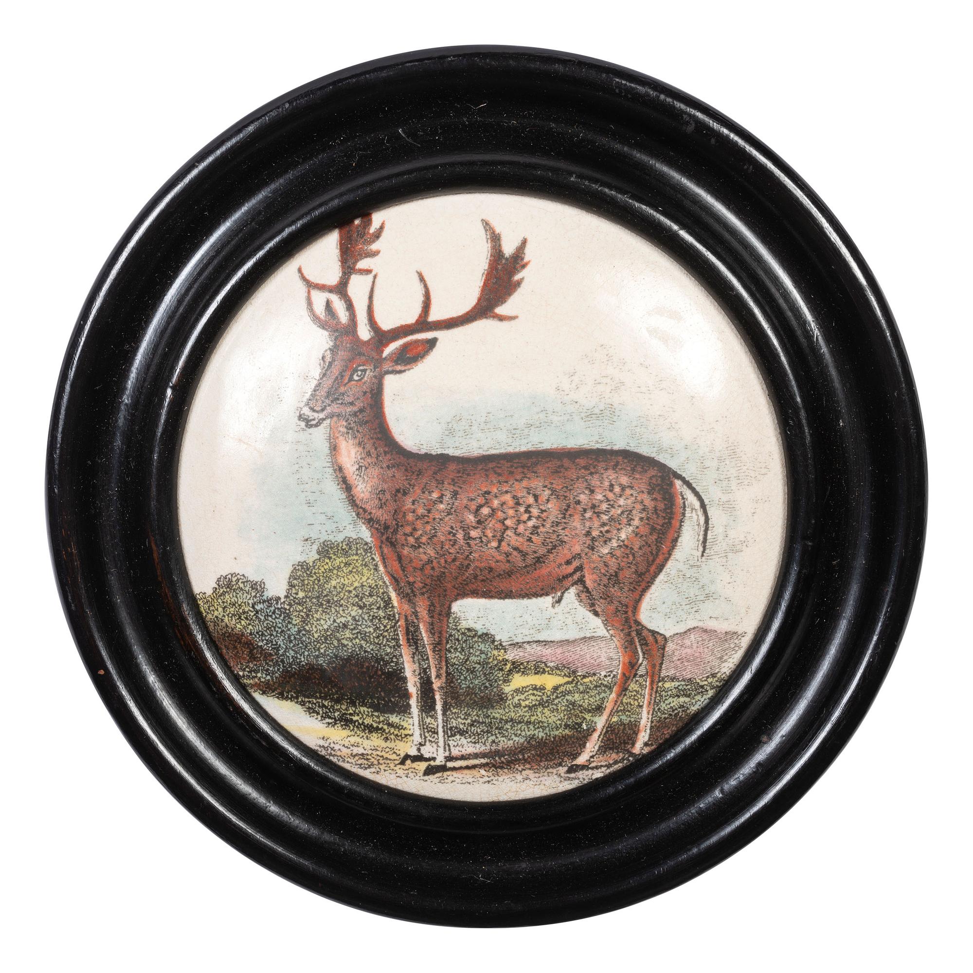 Four Framed Porcelain Animal Plaques