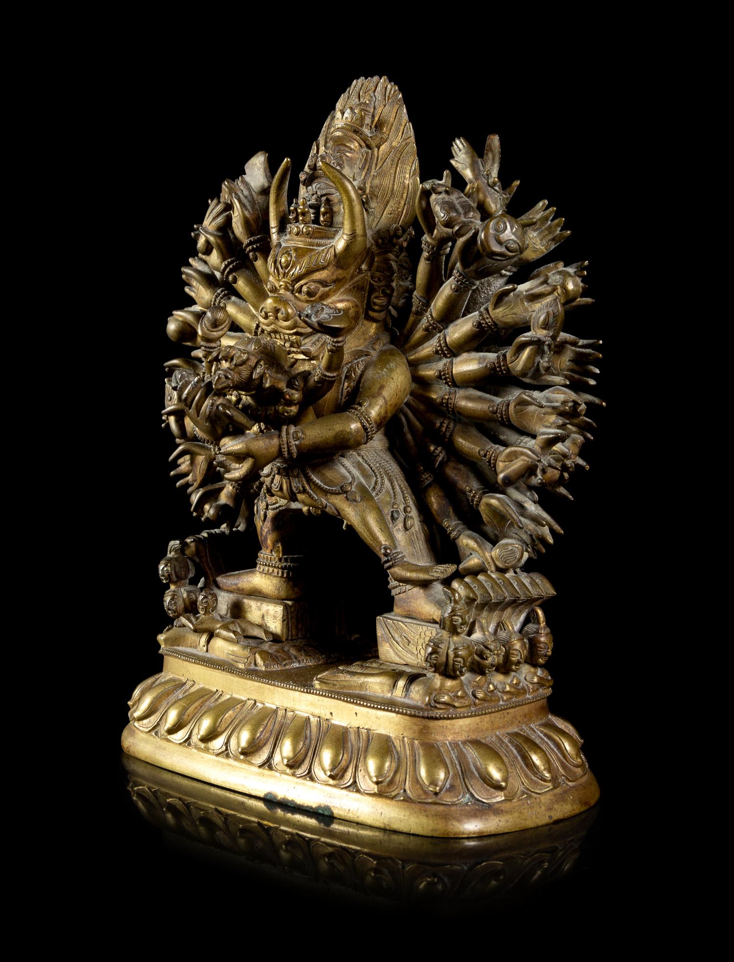 A Sino-Tibetan Bronze Figure of Yamantaka and Vajravetali