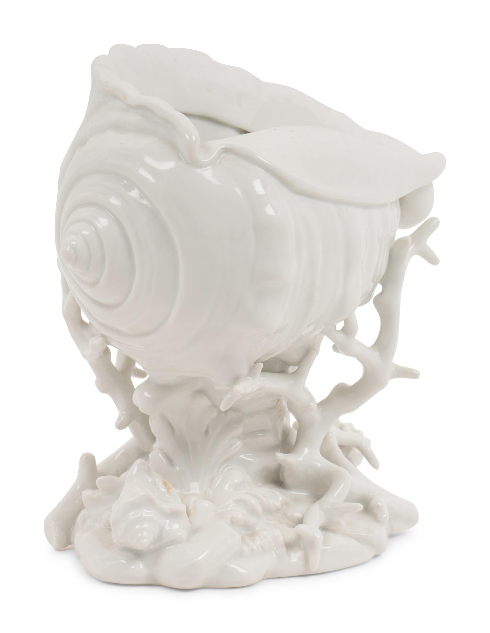 A Ginori Blanc-de-Chine Porcelain Shell Ornament