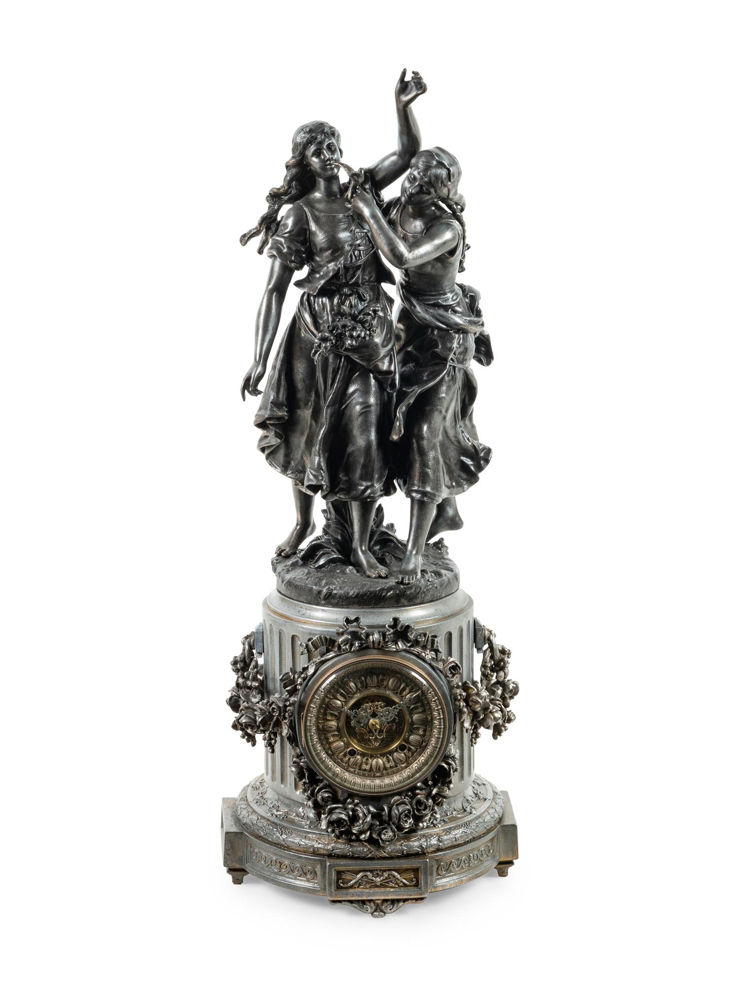 An Ansonia Florida & Gaity Figural Mantel Clock