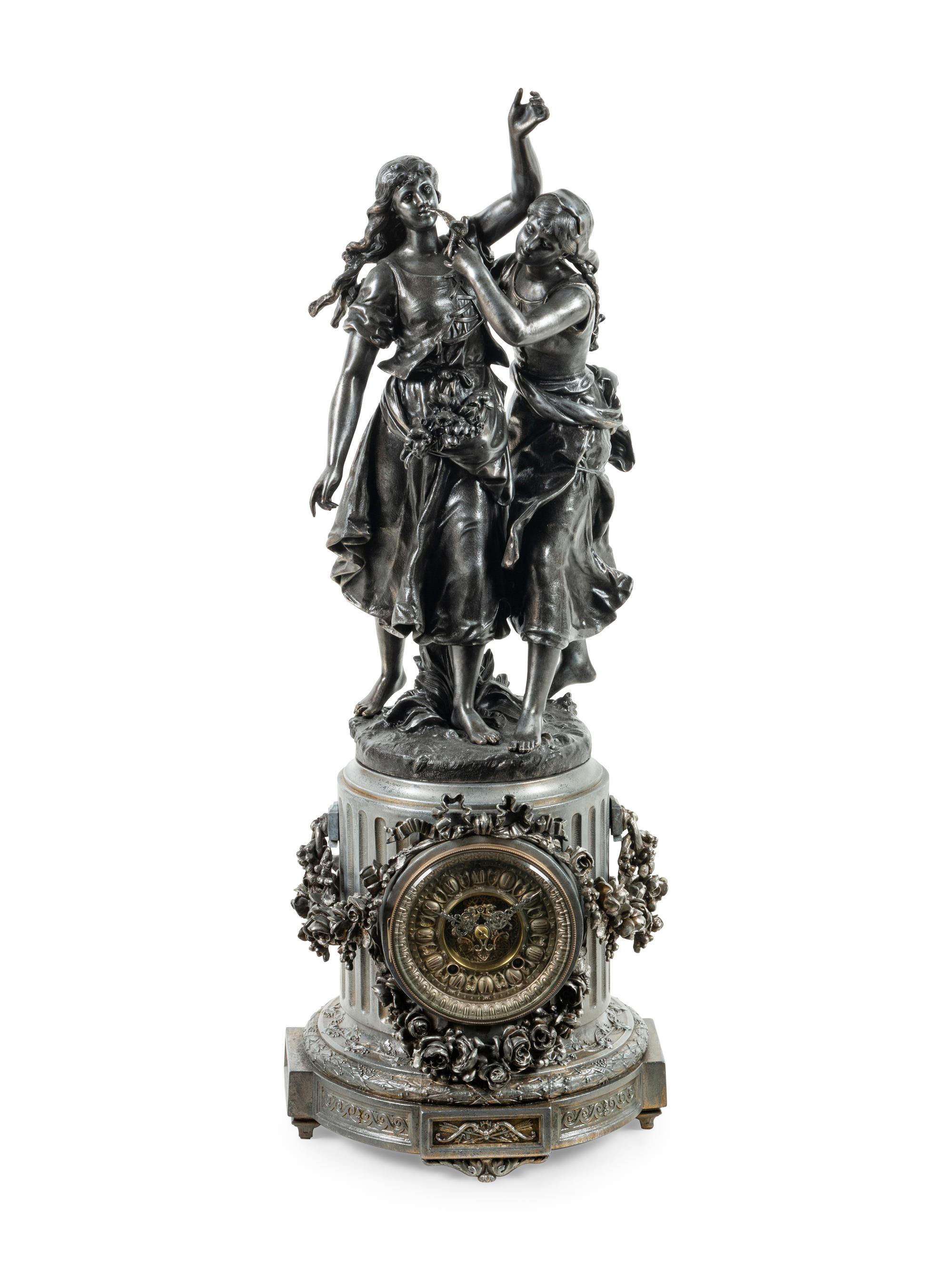 An Ansonia Florida & Gaity Figural Mantel Clock