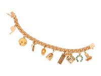 YELLOW GOLD CHARM BRACELET