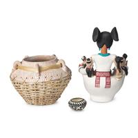 Acoma Pottery and Southwestern Pottery Basket