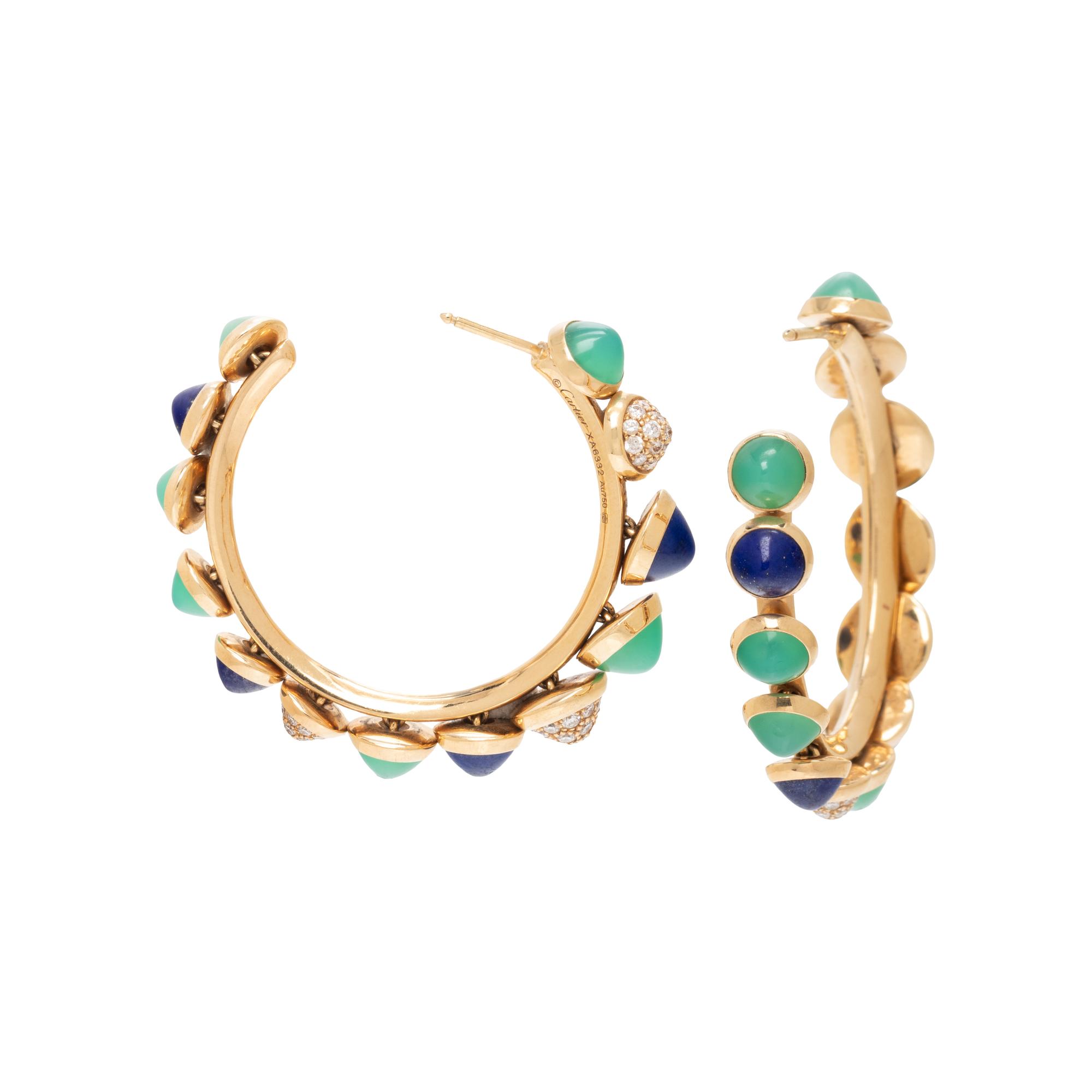 CARTIER, YELLOW GOLD AND MULTIGEM 'NOUVELLE VAGUE MISCHIEVOUS' EARRINGS