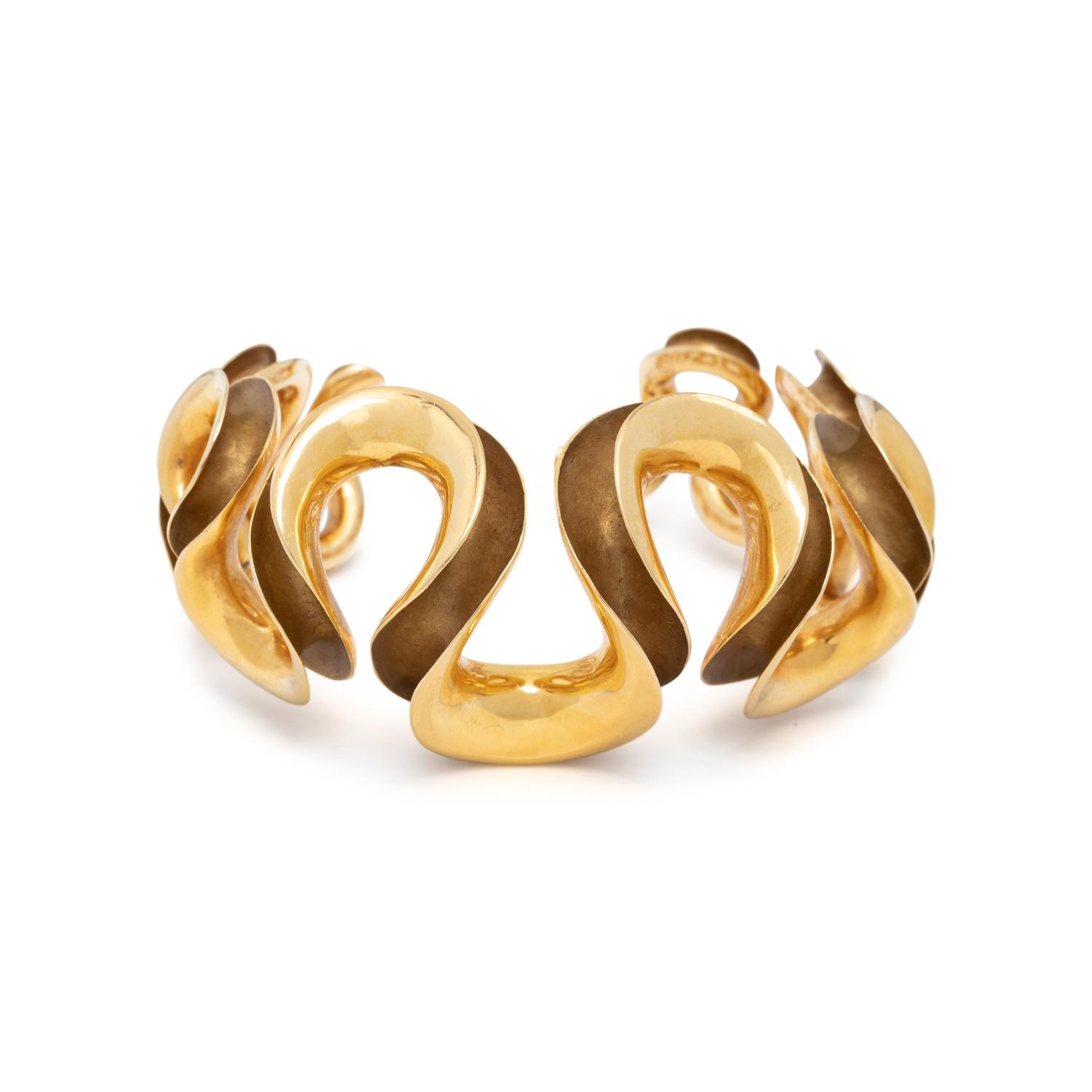 ERNST BEK, YELLOW GOLD CUFF BRACELET