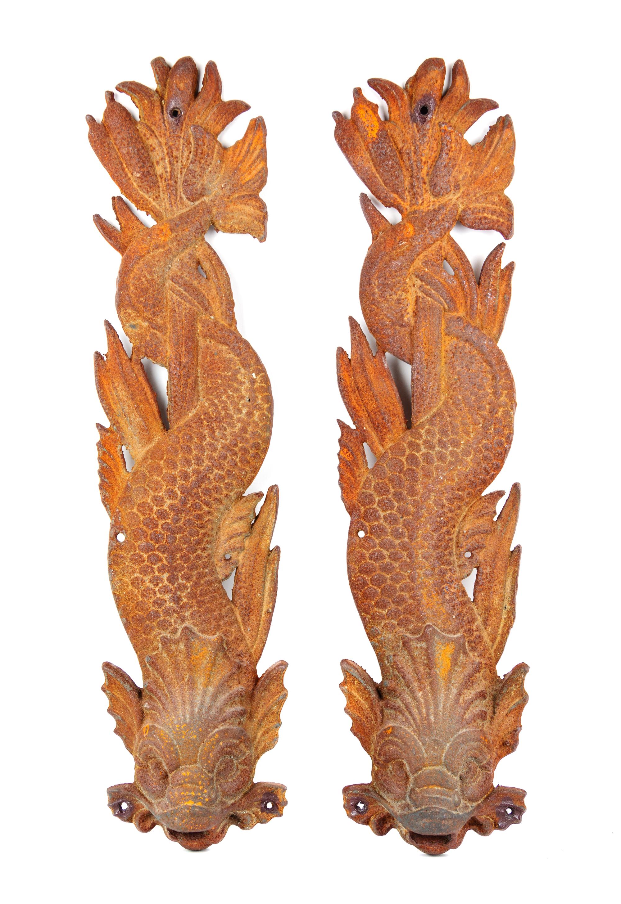 A Pair of Cast Iron Architectural Mounts Height 37 1/2 inches. — LATE 19TH/EARLY 20TH CENTURY