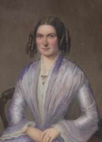 Two English Painted Porcelain Portrait Plaques of a Gentleman and Lady