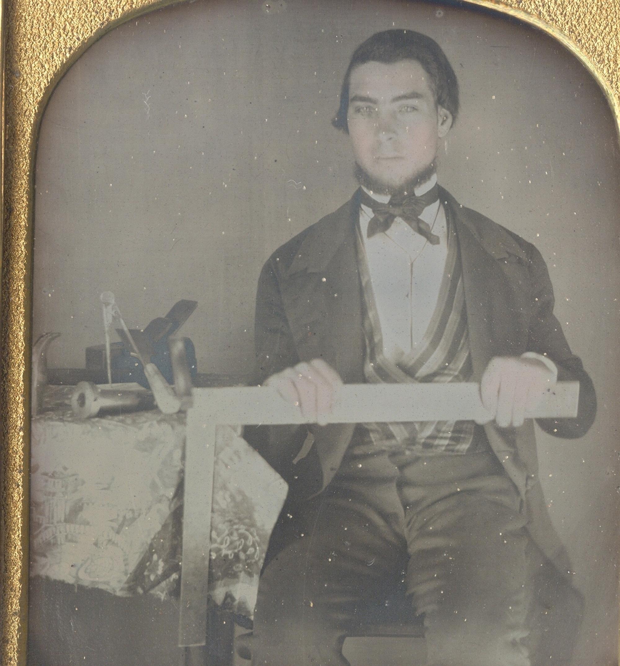 [Daguerreotype] Portrait of a Woodworker with Numerous Tools