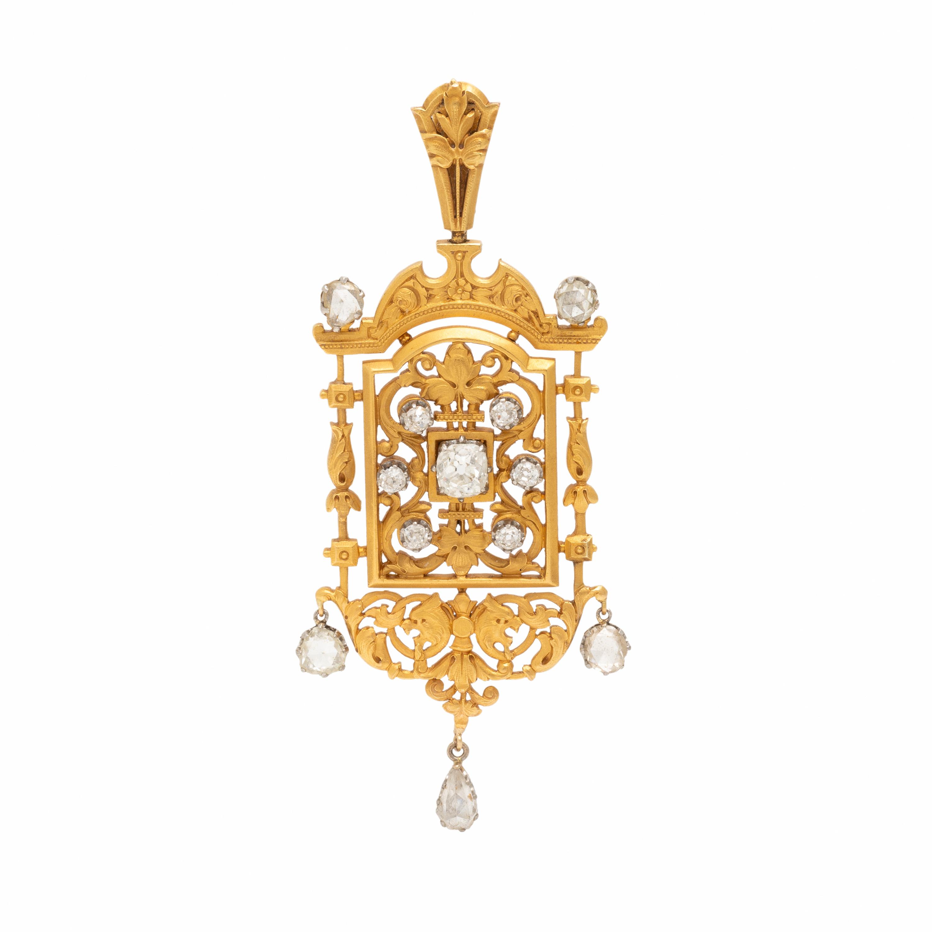 Diamond and Yellow Gold Pendant