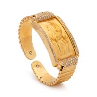 YELLOW GOLD AND DIAMOND CUFF BRACELET