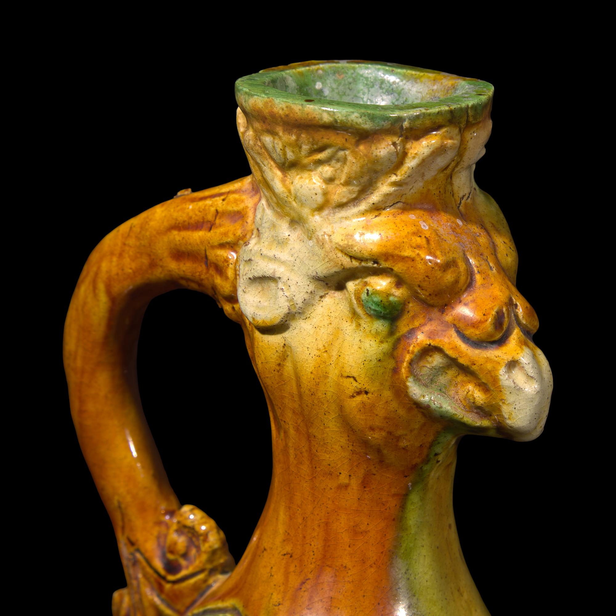 A Chinese Tang -Style Sancai Glazed Phoenix-Head Ewer 三彩鳳首壺