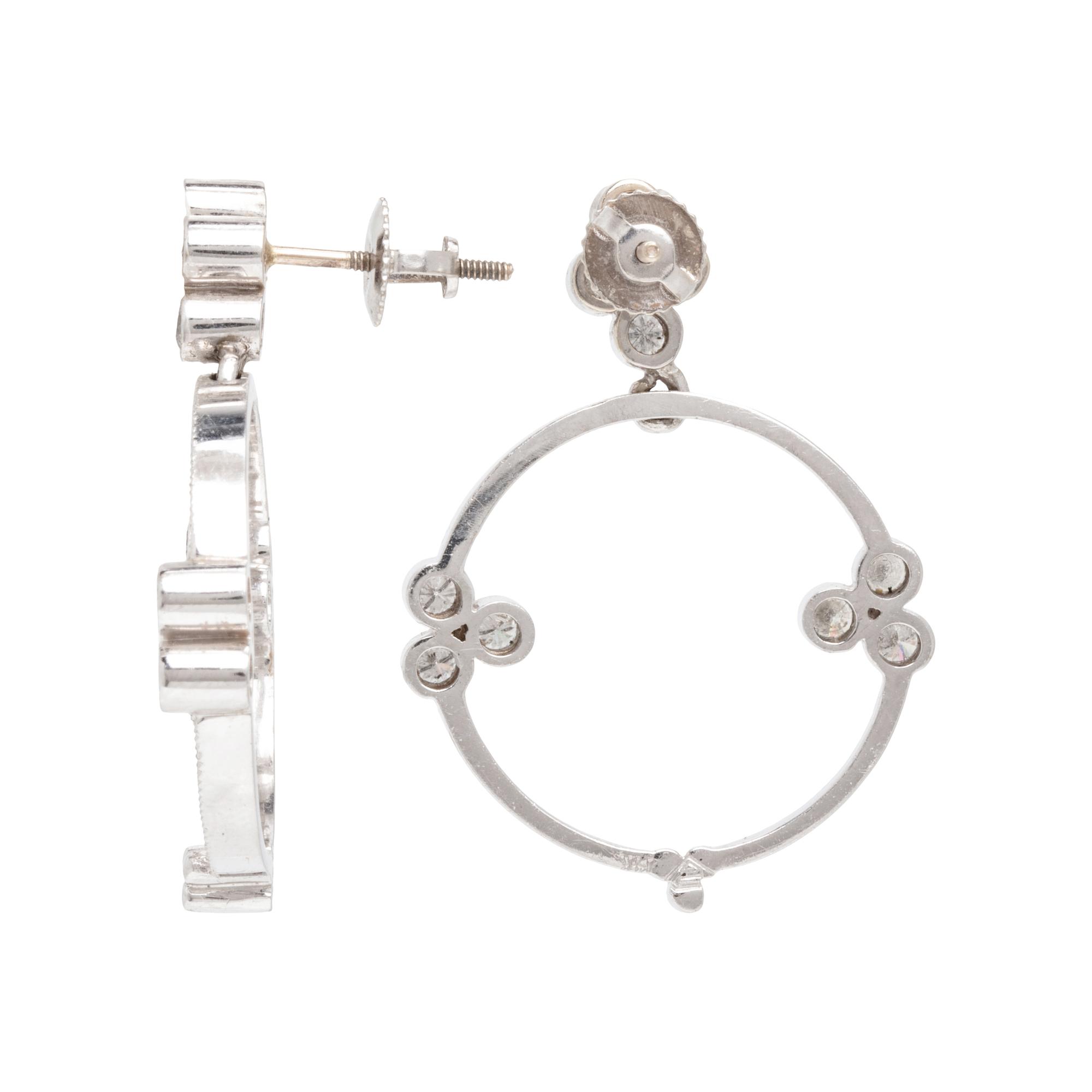 DIAMOND AND WHITE GOLD LOCKET AND EARRINGS