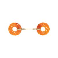 YELLOW GOLD AND CARNELIAN JABOT PIN