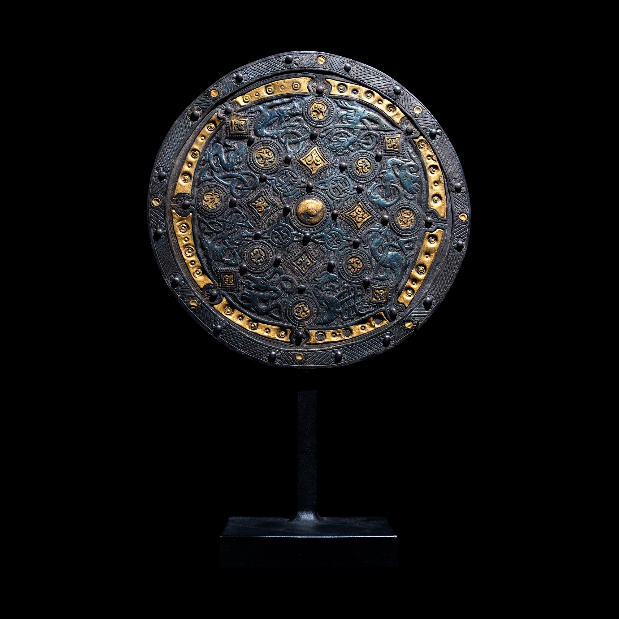 A Viking or Anglo-Saxon Silver and Gold Disk Brooch