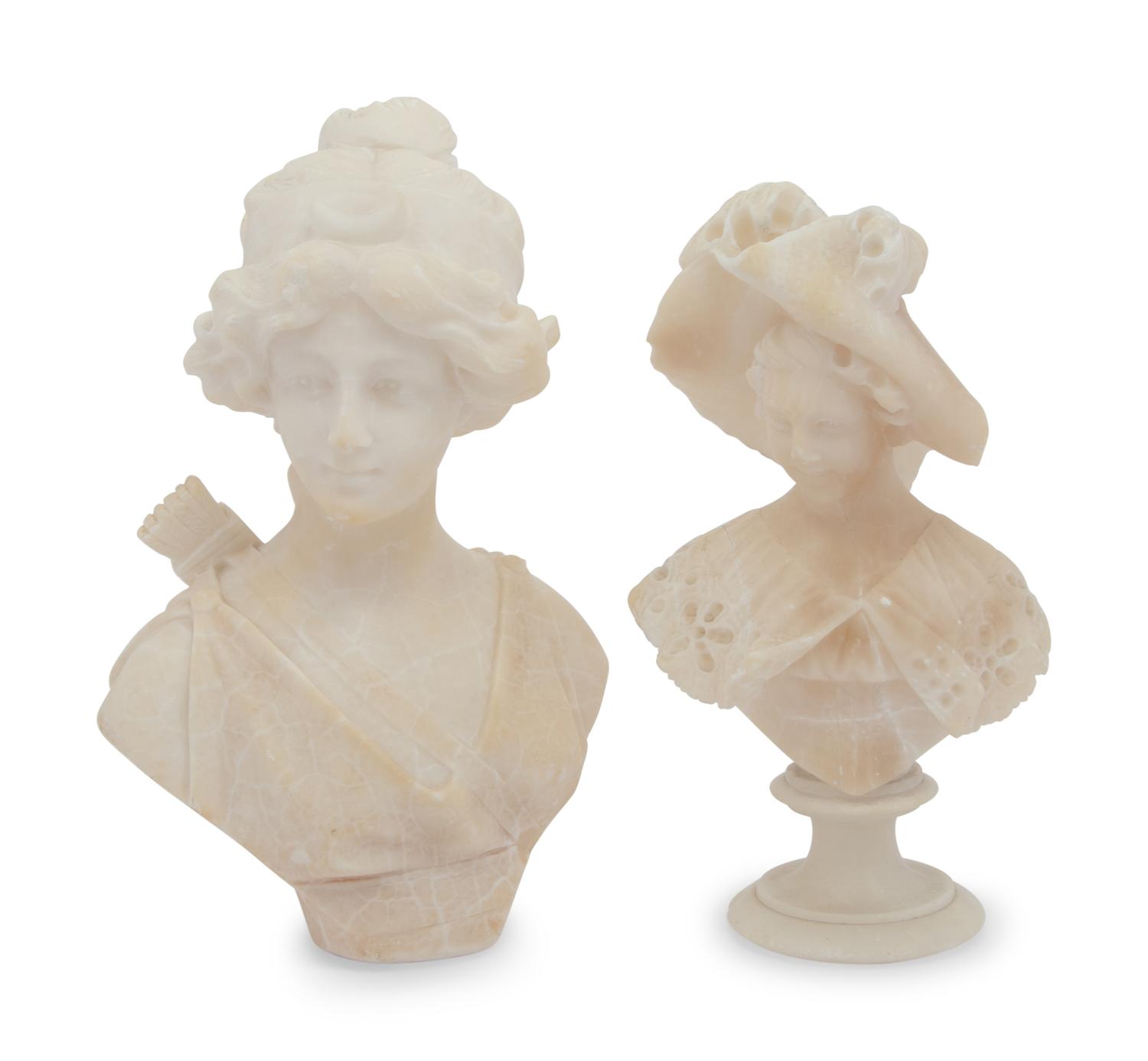 Two Italian Alabaster Busts