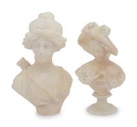 Two Italian Alabaster Busts
