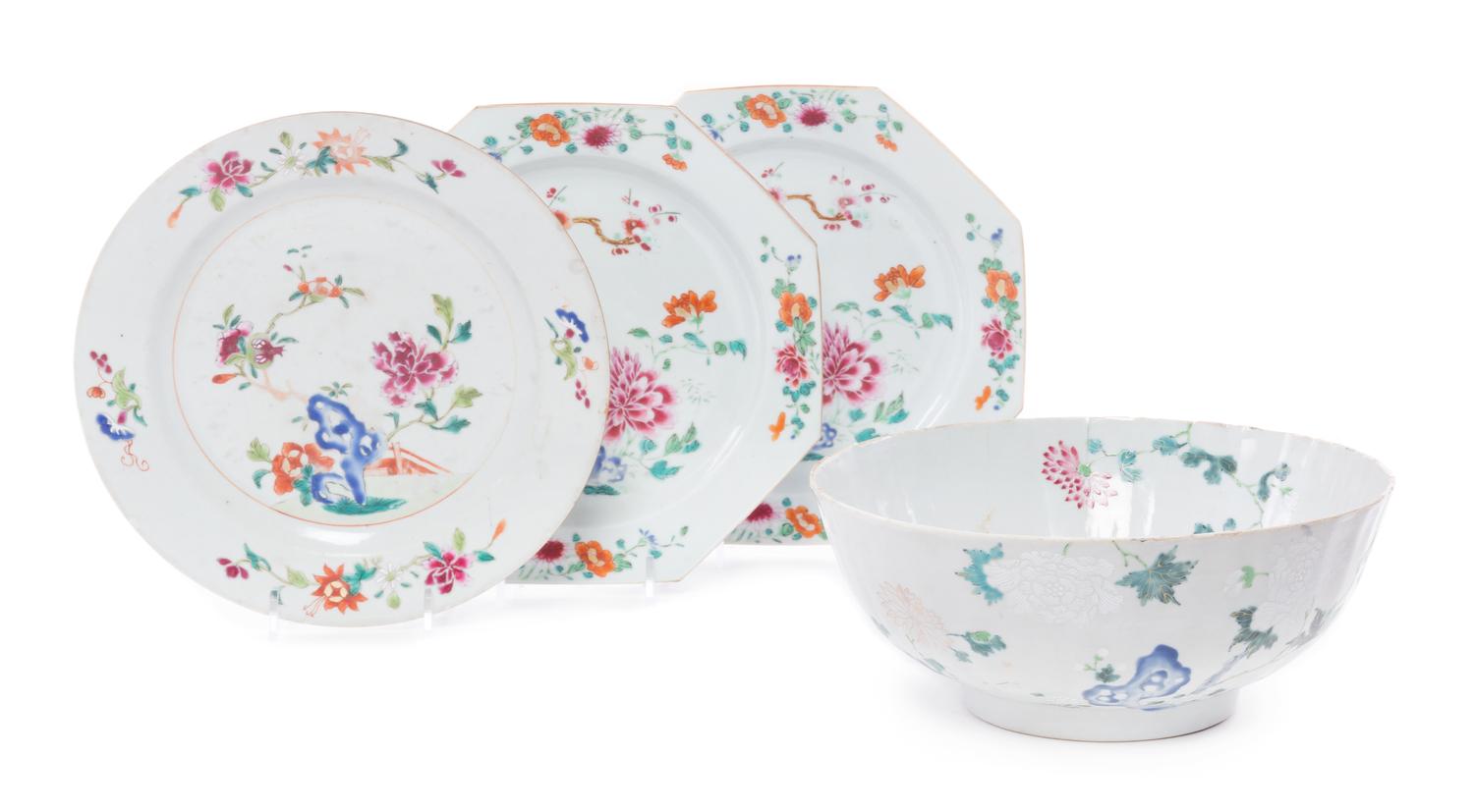 A Group of Four Chinese Export Porcelain Articles — 18TH CENTURY