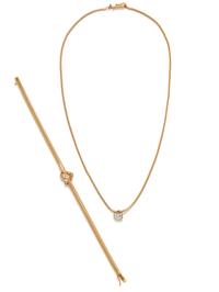 COLLECTION OF YELLOW GOLD AND DIAMOND HEART JEWELRY