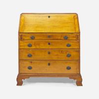 A Chippendale carved tiger maple slant-front desk late 18th century