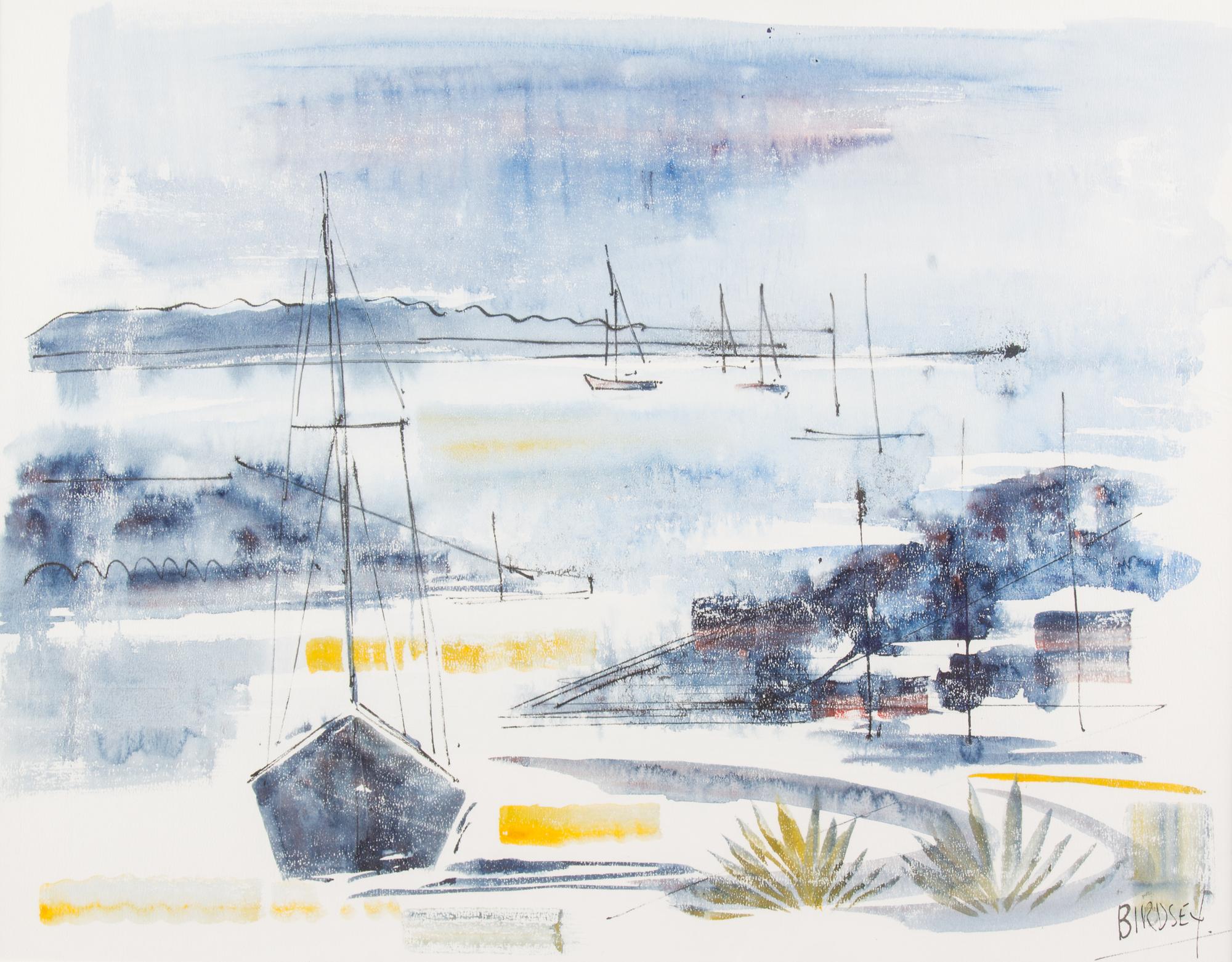 Alfred Birdsey, (British, 1912-1996), Harbor View and Horses (two works)