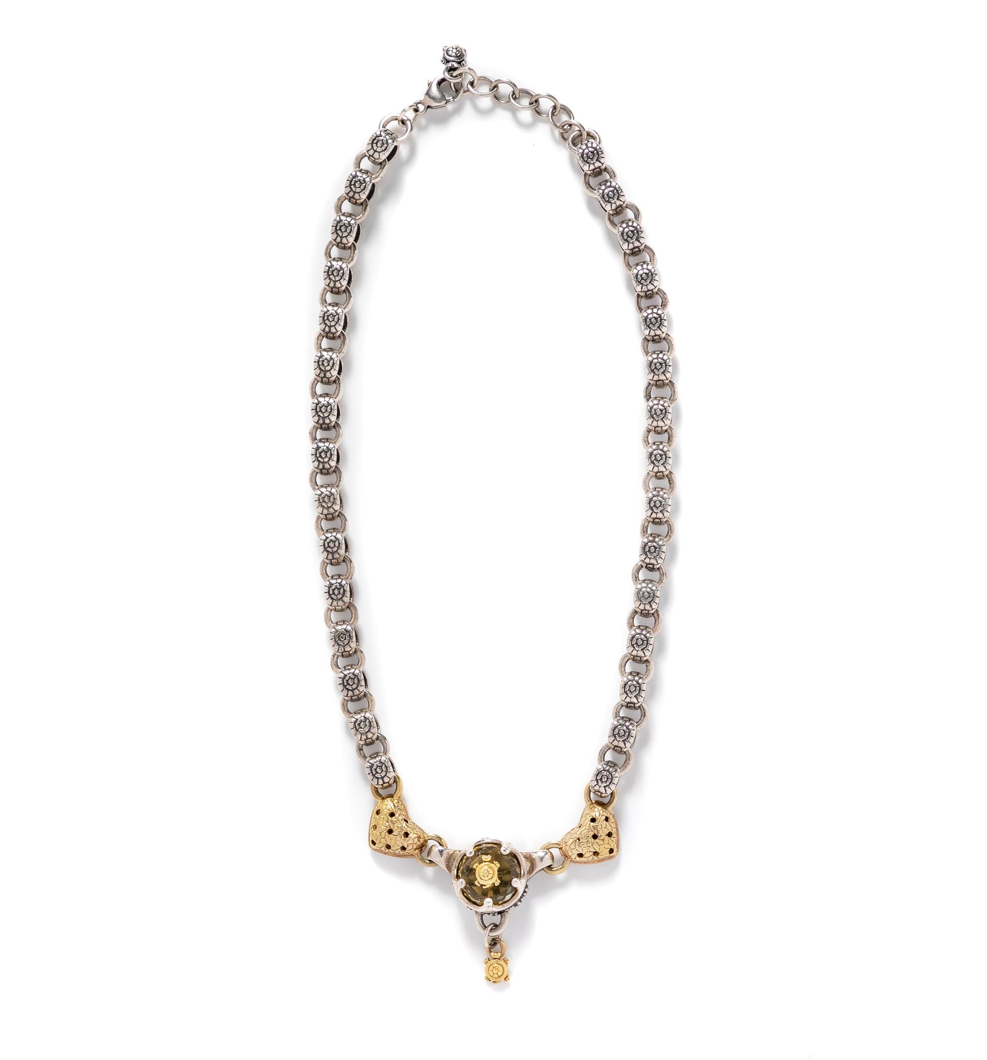 SAINT BY SARAH JANE, CITRINE, SILVER AND GOLD NECKLACE