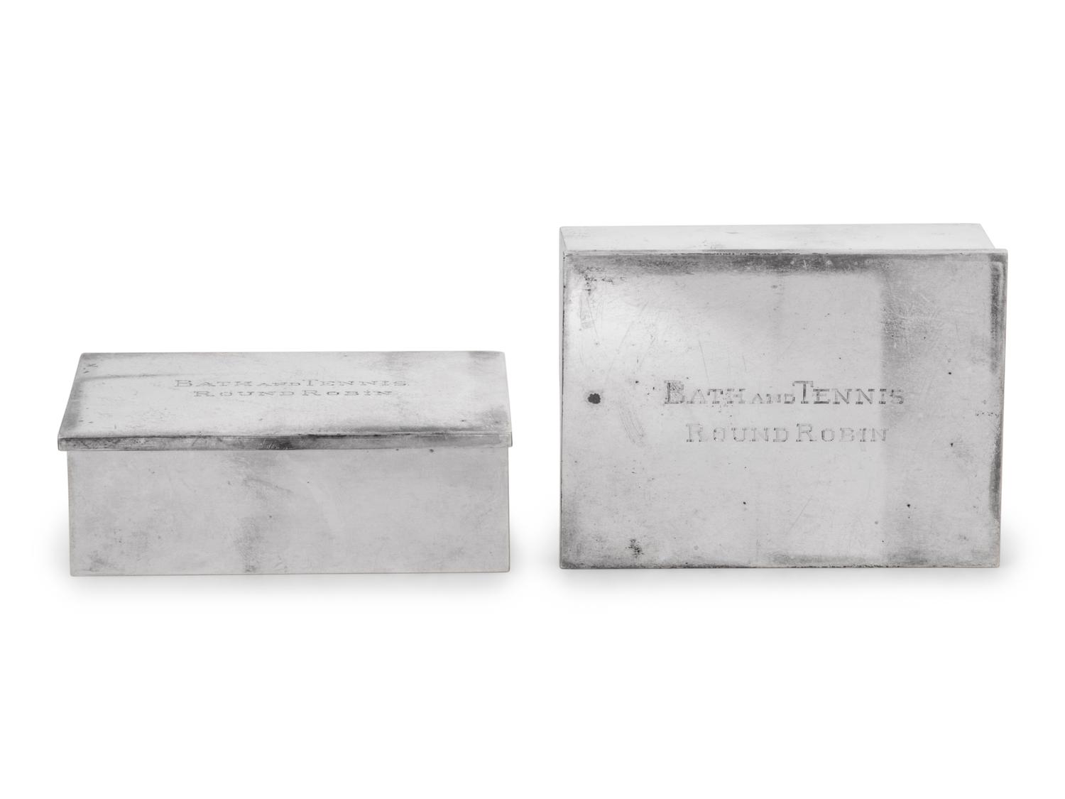 A Pair of American Silver Cigarette Boxes