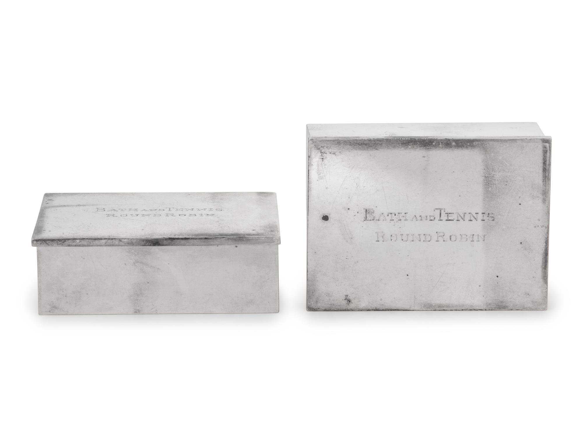 A Pair of American Silver Cigarette Boxes