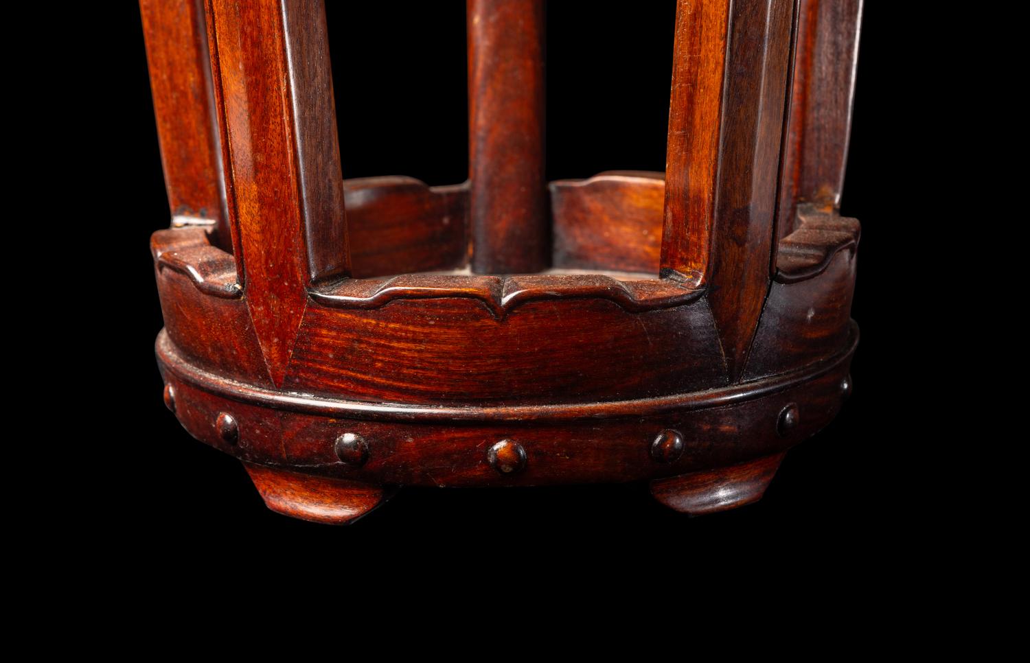 A Chinese Hardwood Barrel-Form Stand, Huaji
