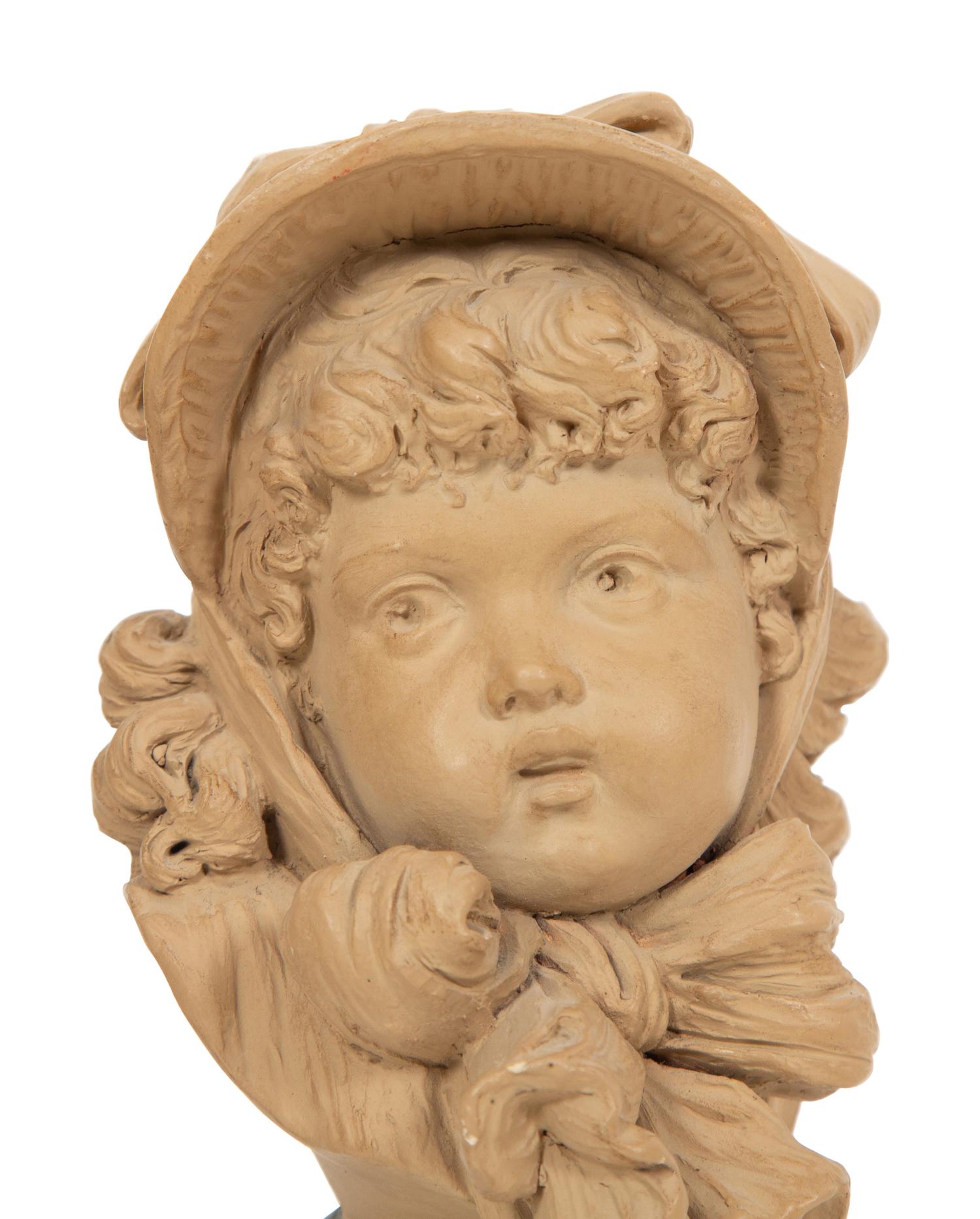 Busts of a Girl and Boy , circa 1880