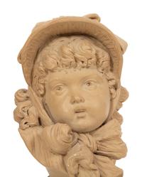 Busts of a Girl and Boy , circa 1880