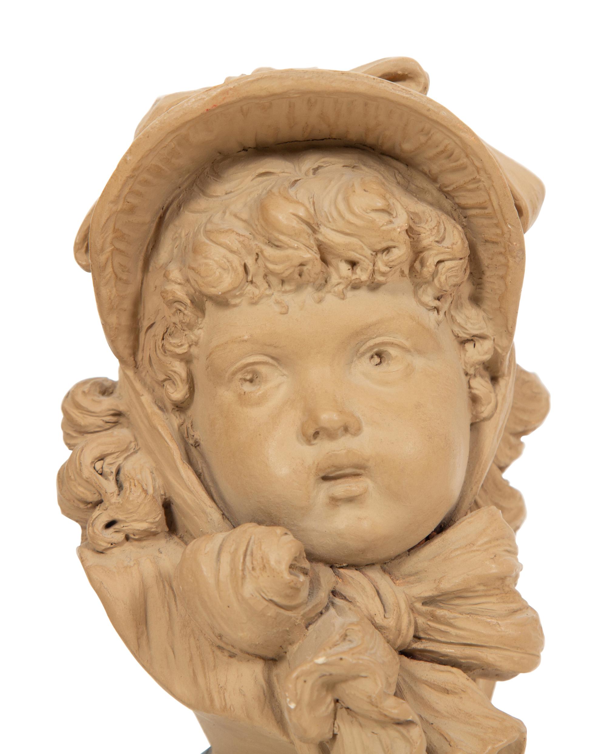 Busts of a Girl and Boy , circa 1880