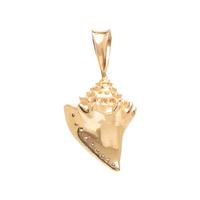 DIAMOND AND YELLOW GOLD CONCH SHELL PENDANT