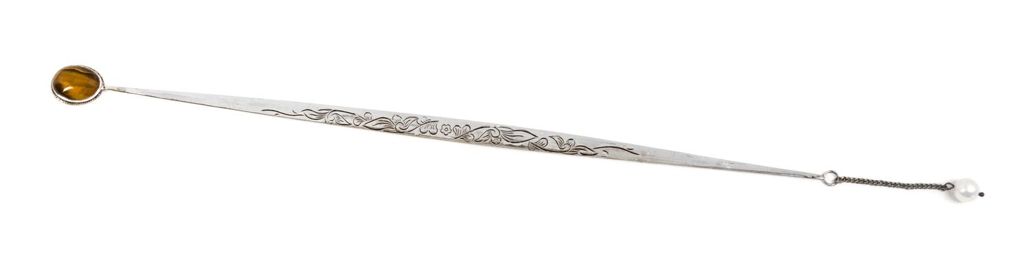 A Chinese Silver Bookmark Length 9 7/8 inches.