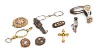 A Collection of Lorgnettes, Width of widest 4 inches.
