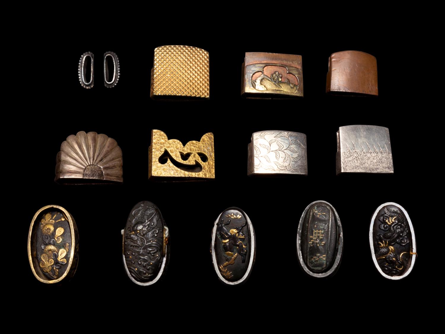 Five Fuchi-Gashira Sets, Seven Habaki and One Set of Shitodome