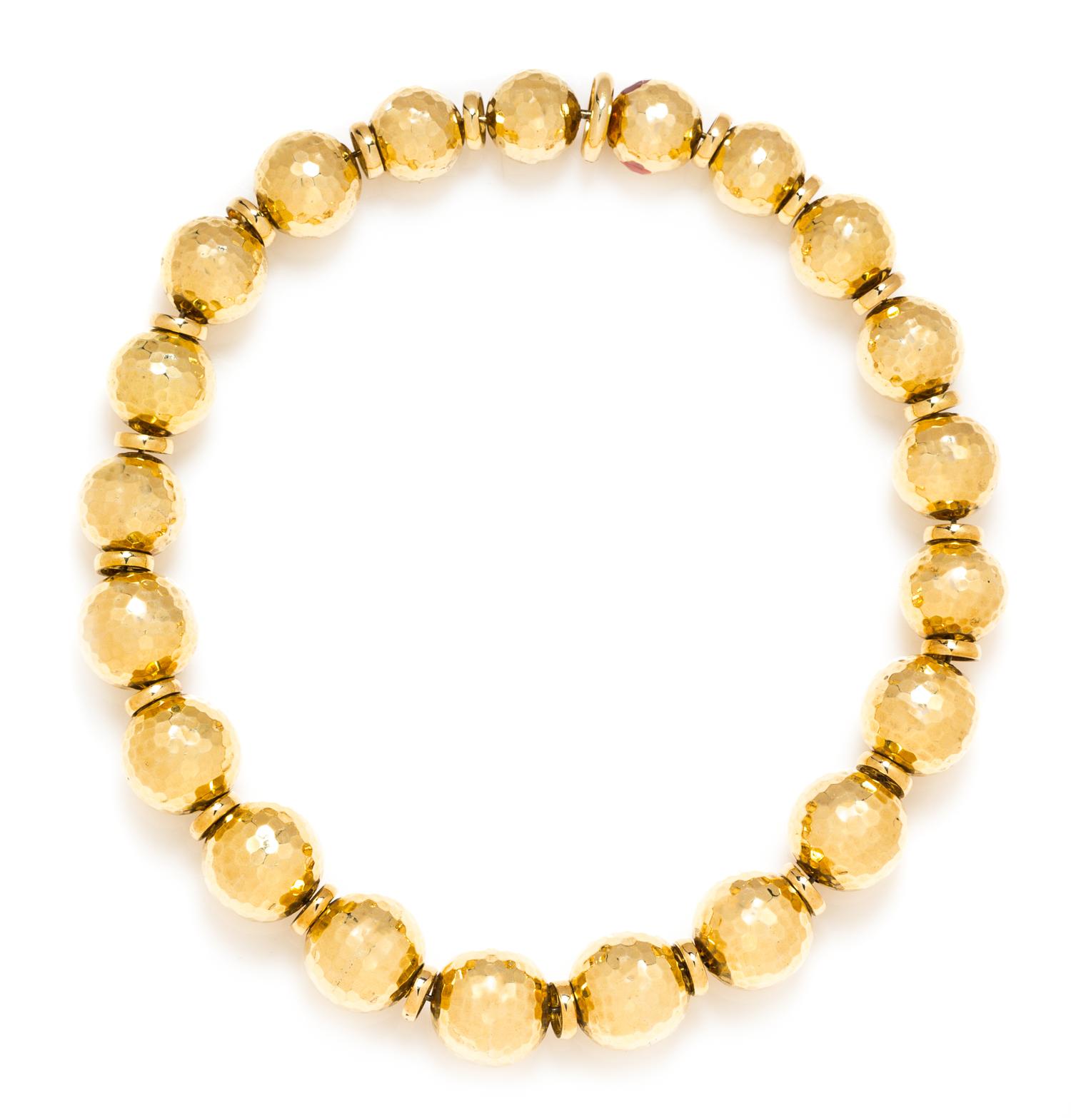 An 18 Karat Yellow Gold Bead Necklace, David Webb, 141.30 dwts.