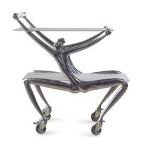 A Carrol Boyes Cast Aluminum Man Drinks Trolley