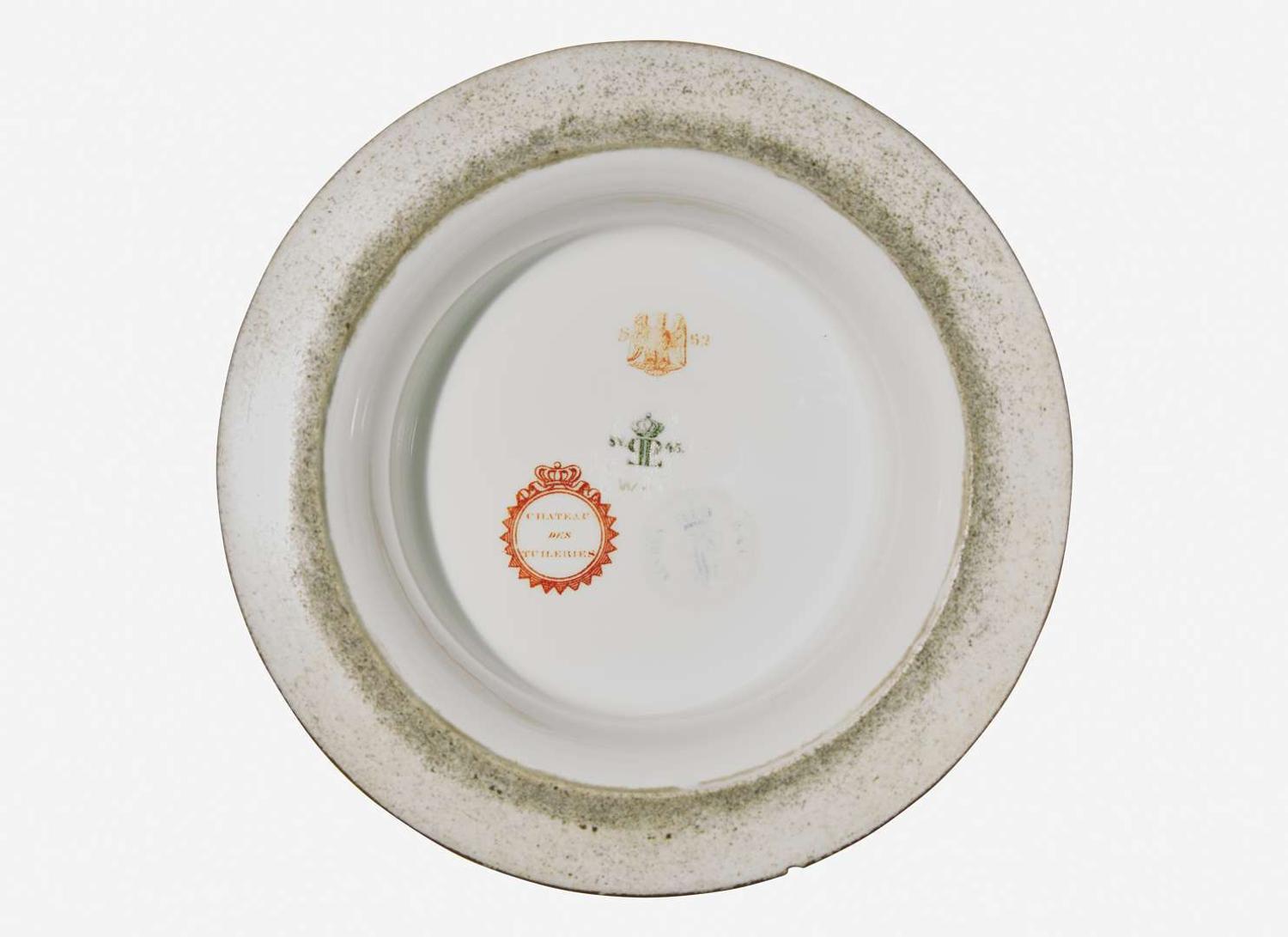 An assembled collection of forty-one Sèvres Napoleon III Imperial porcelain tablewares, various dates primarily ranging 1844-1853