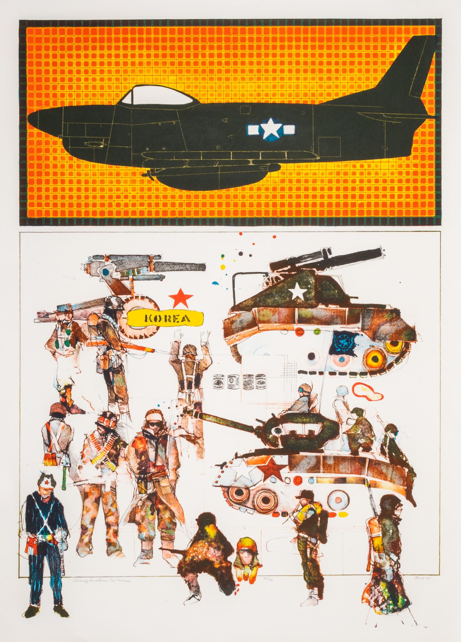 John L. Doyle, (American, 1939-2010), A group of eleven works from Sharpshooters, 1976, including Bombadier, Korea, Untitled, Continent